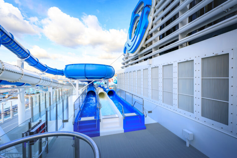 View,Of,Waterslide,Park,Of,Dream,Cruises,Sailing,Away,From